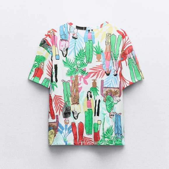 Zara Tops - Zara printed cotton T shirt